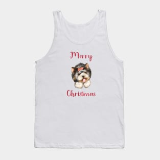 yorkshire terrier merry christmas Tank Top